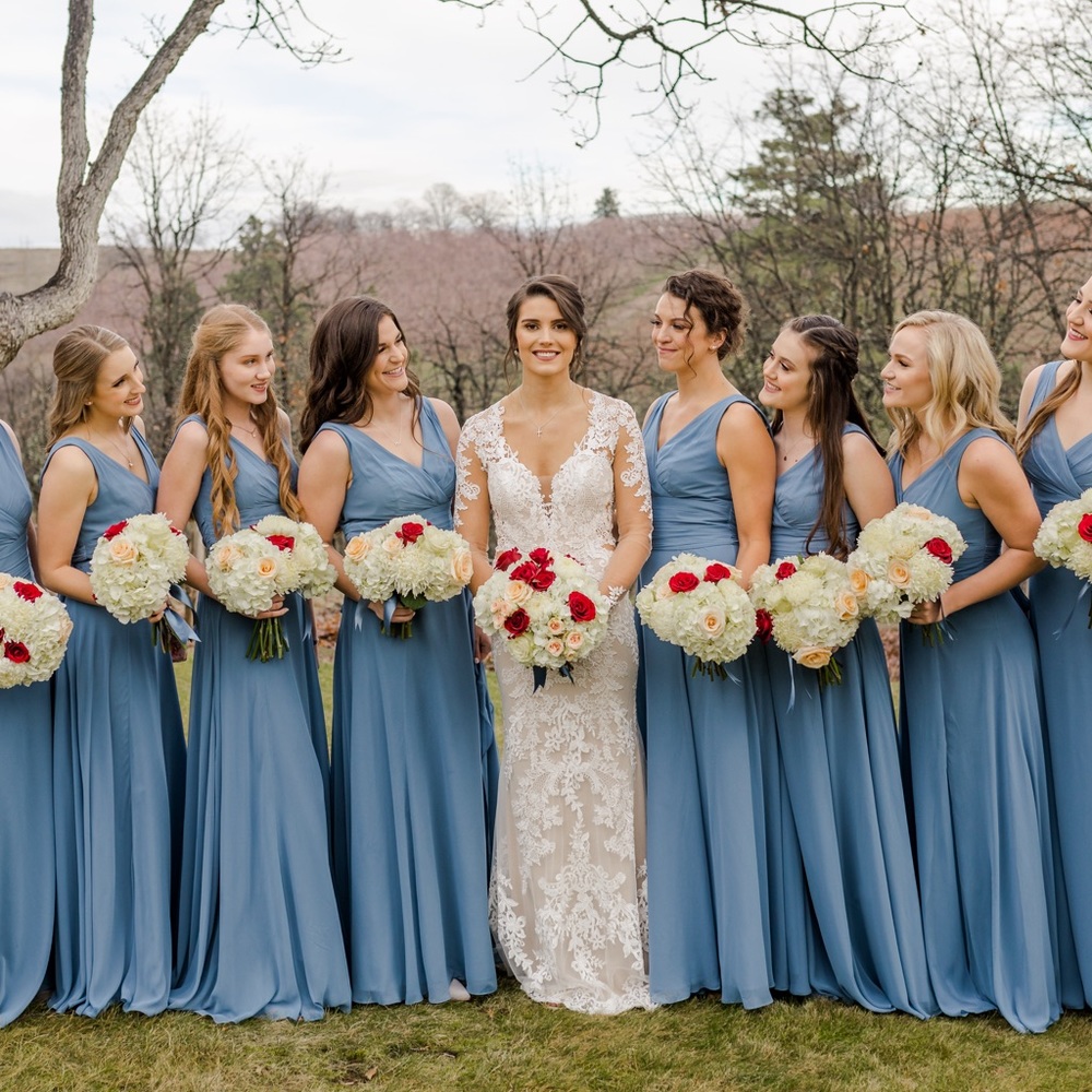 Steel Blue Bridesmaid Dress